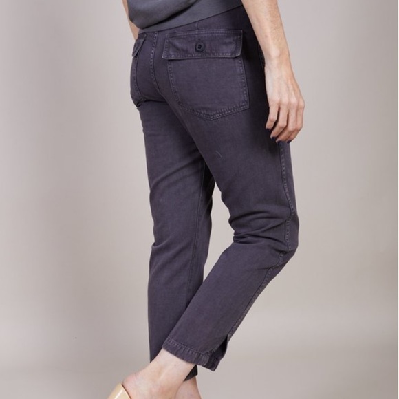 AMO Washed Black Army Twist Chino Cropped Pant - Picture 8 of 9